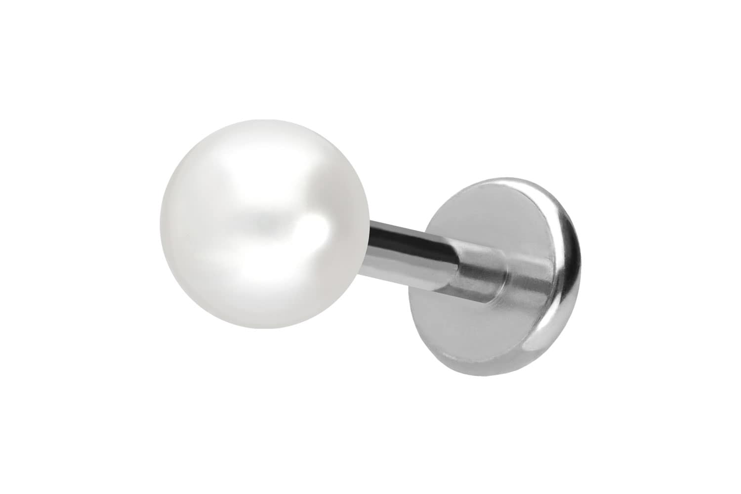Titan Labret mit Push Fit SYNTHETISCHE PERLE